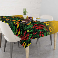 Custom Guyana Football Tablecloth Spirit of the Jaguar - Yellow - Wonder Print Shop