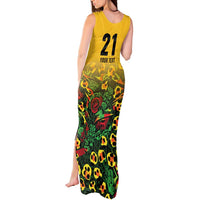 Custom Guyana Football Tank Maxi Dress Spirit of the Jaguar - Yellow - Wonder Print Shop