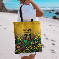 Custom Guyana Football Tote Bag Spirit of the Jaguar - Yellow - Wonder Print Shop