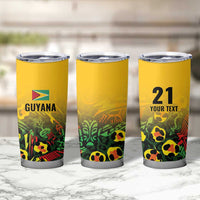 Custom Guyana Football Tumbler Cup Spirit of the Jaguar - Yellow - Wonder Print Shop