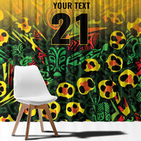 Custom Guyana Football Window Curtain Spirit of the Jaguar - Yellow - Wonder Print Shop