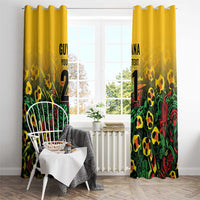 Custom Guyana Football Window Curtain Spirit of the Jaguar - Yellow - Wonder Print Shop
