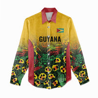 Custom Guyana Football Women Casual Shirt Spirit of the Jaguar - Yellow - Wonder Print Shop