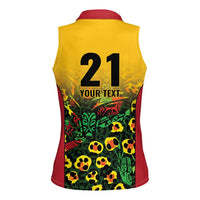 Custom Guyana Football Women Sleeveless Polo Shirt Spirit of the Jaguar - Yellow - Wonder Print Shop