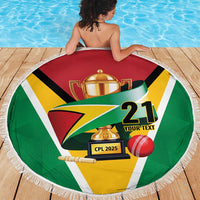 Custom Guyana Champions Reloaded 2025 Beach Blanket Caribbean Cricket Supporter Amazon Warriors - Wonder Print Shop