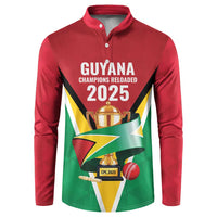 Custom Guyana Champions Reloaded 2025 Button Sweatshirt Caribbean Cricket Supporter Amazon Warriors - Wonder Print Shop
