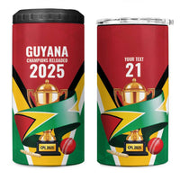Custom Guyana Champions Reloaded 2025 4 in 1 Can Cooler Tumbler Caribbean Cricket Supporter Amazon Warriors - Wonder Print Shop