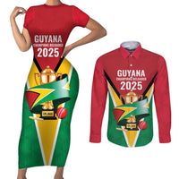 Custom Guyana Champions Reloaded 2025 Couples Matching Short Sleeve Bodycon Dress and Long Sleeve Button Shirt Caribbean Cricket Supporter Amazon Warriors - Wonder Print Shop