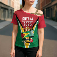 Custom Guyana Champions Reloaded 2025 Cross Shoulder Shirt Caribbean Cricket Supporter Amazon Warriors - Wonder Print Shop