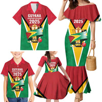 Custom Guyana Champions Reloaded 2025 Family Matching Mermaid Dress and Hawaiian Shirt Caribbean Cricket Supporter Amazon Warriors - Wonder Print Shop