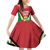 Custom Guyana Champions Reloaded 2025 Family Matching Off Shoulder Short Dress and Hawaiian Shirt Caribbean Cricket Supporter Amazon Warriors - Wonder Print Shop