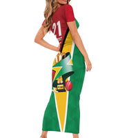 Custom Guyana Champions Reloaded 2025 Family Matching Short Sleeve Bodycon Dress and Hawaiian Shirt Caribbean Cricket Supporter Amazon Warriors - Wonder Print Shop