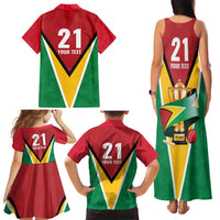 Custom Guyana Champions Reloaded 2025 Family Matching Tank Maxi Dress and Hawaiian Shirt Caribbean Cricket Supporter Amazon Warriors - Wonder Print Shop