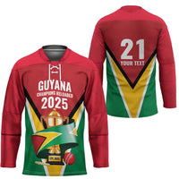 Custom Guyana Champions Reloaded 2025 Hockey Jersey Caribbean Cricket Supporter Amazon Warriors - Wonder Print Shop
