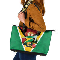 Custom Guyana Champions Reloaded 2025 Leather Tote Bag Caribbean Cricket Supporter Amazon Warriors - Wonder Print Shop