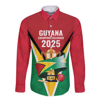Custom Guyana Champions Reloaded 2025 Long Sleeve Button Shirt Caribbean Cricket Supporter Amazon Warriors - Wonder Print Shop