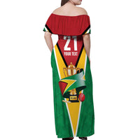 Custom Guyana Champions Reloaded 2025 Off Shoulder Maxi Dress Caribbean Cricket Supporter Amazon Warriors - Wonder Print Shop