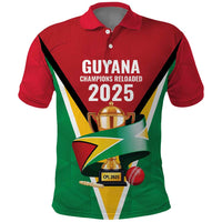 Custom Guyana Champions Reloaded 2025 Polo Shirt Caribbean Cricket Supporter Amazon Warriors - Wonder Print Shop