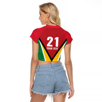 Custom Guyana Champions Reloaded 2025 Raglan Cropped T Shirt Caribbean Cricket Supporter Amazon Warriors - Wonder Print Shop