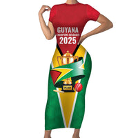 Custom Guyana Champions Reloaded 2025 Short Sleeve Bodycon Dress Caribbean Cricket Supporter Amazon Warriors - Wonder Print Shop