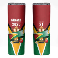 Custom Guyana Champions Reloaded 2025 Skinny Tumbler Caribbean Cricket Supporter Amazon Warriors - Wonder Print Shop