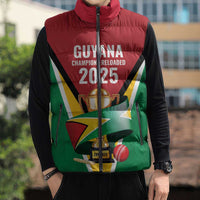 Custom Guyana Champions Reloaded 2025 Sleeveless Puffer Jacket Caribbean Cricket Supporter Amazon Warriors - Wonder Print Shop