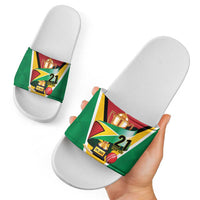 Custom Guyana Champions Reloaded 2025 Slide Sandals Caribbean Cricket Supporter Amazon Warriors - Wonder Print Shop