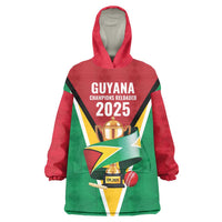 Custom Guyana Champions Reloaded 2025 Wearable Blanket Hoodie Caribbean Cricket Supporter Amazon Warriors - Wonder Print Shop