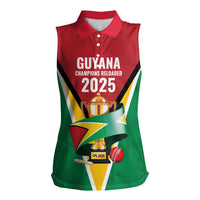 Custom Guyana Champions Reloaded 2025 Women Sleeveless Polo Shirt Caribbean Cricket Supporter Amazon Warriors - Wonder Print Shop