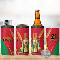 Custom Guyana Victory Run 2025 4 in 1 Can Cooler Tumbler Caribbean Cricket Supporter Amazon Warriors - Wonder Print Shop