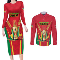Custom Guyana Victory Run 2025 Couples Matching Long Sleeve Bodycon Dress and Long Sleeve Button Shirt Caribbean Cricket Supporter Amazon Warriors - Wonder Print Shop