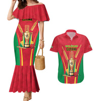 Custom Guyana Victory Run 2025 Couples Matching Mermaid Dress and Hawaiian Shirt Caribbean Cricket Supporter Amazon Warriors - Wonder Print Shop