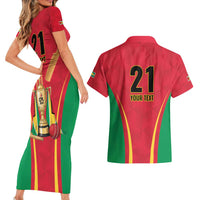 Custom Guyana Victory Run 2025 Couples Matching Short Sleeve Bodycon Dress and Hawaiian Shirt Caribbean Cricket Supporter Amazon Warriors - Wonder Print Shop