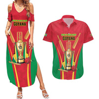 Custom Guyana Victory Run 2025 Couples Matching Summer Maxi Dress and Hawaiian Shirt Caribbean Cricket Supporter Amazon Warriors - Wonder Print Shop