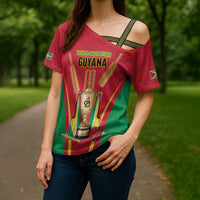 Custom Guyana Victory Run 2025 Cross Shoulder Shirt Caribbean Cricket Supporter Amazon Warriors - Wonder Print Shop