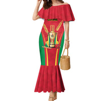 Custom Guyana Victory Run 2025 Family Matching Mermaid Dress and Hawaiian Shirt Caribbean Cricket Supporter Amazon Warriors - Wonder Print Shop