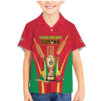 Custom Guyana Victory Run 2025 Family Matching Mermaid Dress and Hawaiian Shirt Caribbean Cricket Supporter Amazon Warriors - Wonder Print Shop