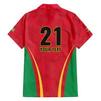 Custom Guyana Victory Run 2025 Family Matching Off Shoulder Short Dress and Hawaiian Shirt Caribbean Cricket Supporter Amazon Warriors - Wonder Print Shop