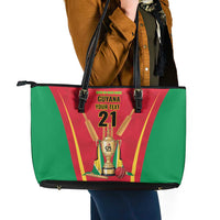 Custom Guyana Victory Run 2025 Leather Tote Bag Caribbean Cricket Supporter Amazon Warriors - Wonder Print Shop