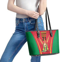 Custom Guyana Victory Run 2025 Leather Tote Bag Caribbean Cricket Supporter Amazon Warriors - Wonder Print Shop