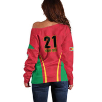 Custom Guyana Victory Run 2025 Off Shoulder Sweater Caribbean Cricket Supporter Amazon Warriors - Wonder Print Shop