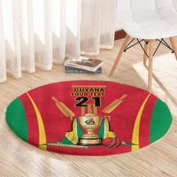 Custom Guyana Victory Run 2025 Round Carpet Caribbean Cricket Supporter Amazon Warriors - Wonder Print Shop