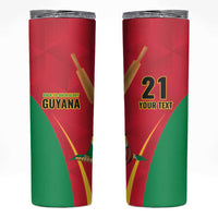 Custom Guyana Victory Run 2025 Skinny Tumbler Caribbean Cricket Supporter Amazon Warriors - Wonder Print Shop