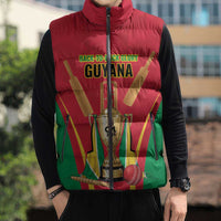 Custom Guyana Victory Run 2025 Sleeveless Puffer Jacket Caribbean Cricket Supporter Amazon Warriors - Wonder Print Shop