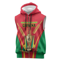 Custom Guyana Victory Run 2025 Sleeveless Zip Hoodie Caribbean Cricket Supporter Amazon Warriors - Wonder Print Shop