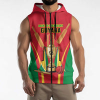 Custom Guyana Victory Run 2025 Sleeveless Zip Hoodie Caribbean Cricket Supporter Amazon Warriors - Wonder Print Shop