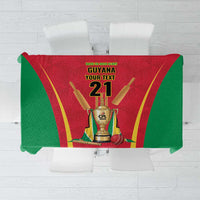 Custom Guyana Victory Run 2025 Tablecloth Caribbean Cricket Supporter Amazon Warriors - Wonder Print Shop