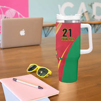 Custom Guyana Victory Run 2025 Tumbler With Handle Caribbean Cricket Supporter Amazon Warriors - Wonder Print Shop
