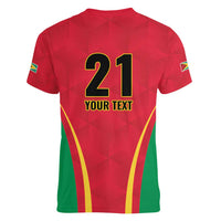 Custom Guyana Victory Run 2025 Women V-Neck T-Shirt Caribbean Cricket Supporter Amazon Warriors - Wonder Print Shop