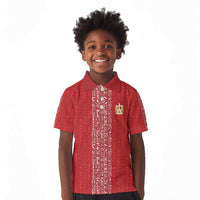 World Football 2026 Egypt Custom Kid Polo Shirt Red Ancient Egyptian Hieroglyphs LT9